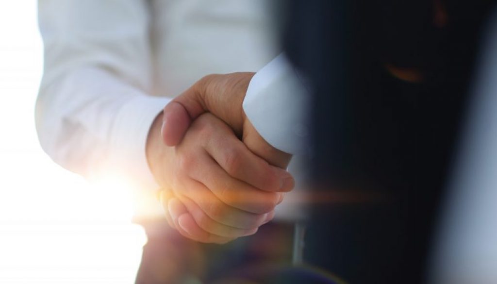 Business handshake and business people. Business concept.