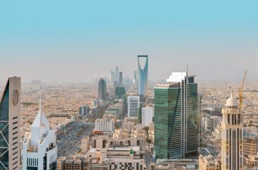 Saudi Arabia Riyadh landscape at Mourning - Riyadh Tower Kingdom Centre, Kingdom Tower, Riyadh Skyline - Burj Al-Mamlaka, AlMamlakah - Riyadh at Daylight - Tower View