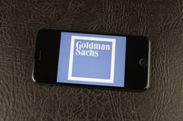 Indianapolis - Circa March 2021: Goldman Sachs logo on a smartphone. Goldman Sachs is an investment bank and financial services company.