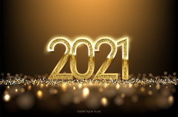 Happy new year banner vector template. Winter holiday, christmas congratulations. Festive postcard, luxurious greeting card concept. 2021 number with golden glitter illustration with text space.